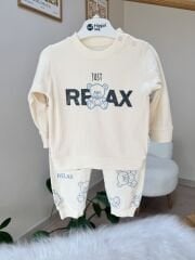 Mavi ayıcık yelekli 3’lü takım