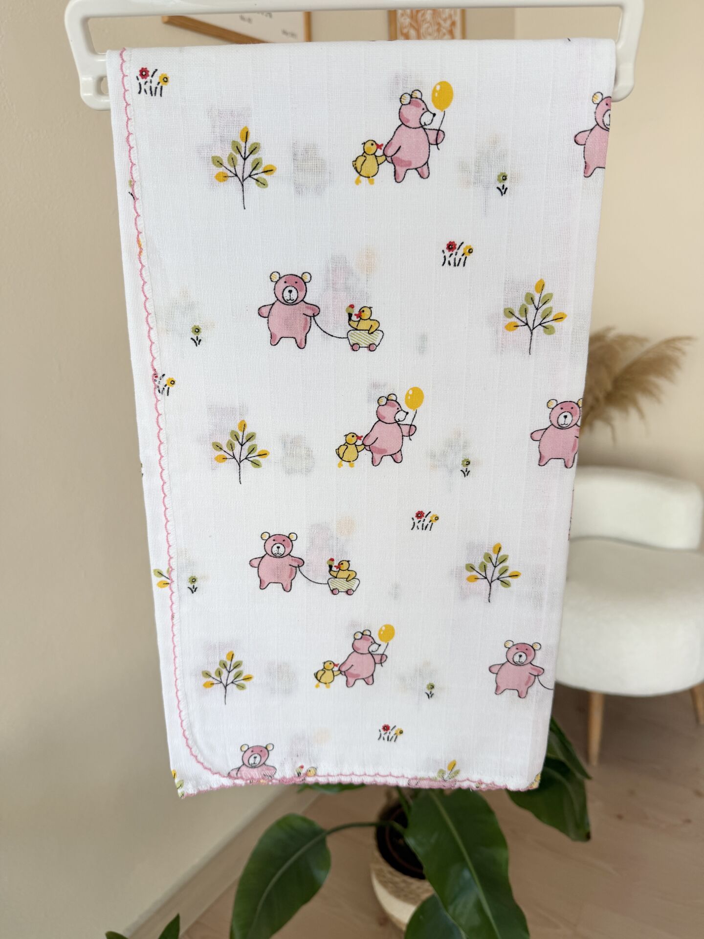 Pembe ayıcık müslin battaniye