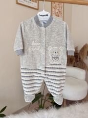 Premium gri ayıcıklı kadife tulum