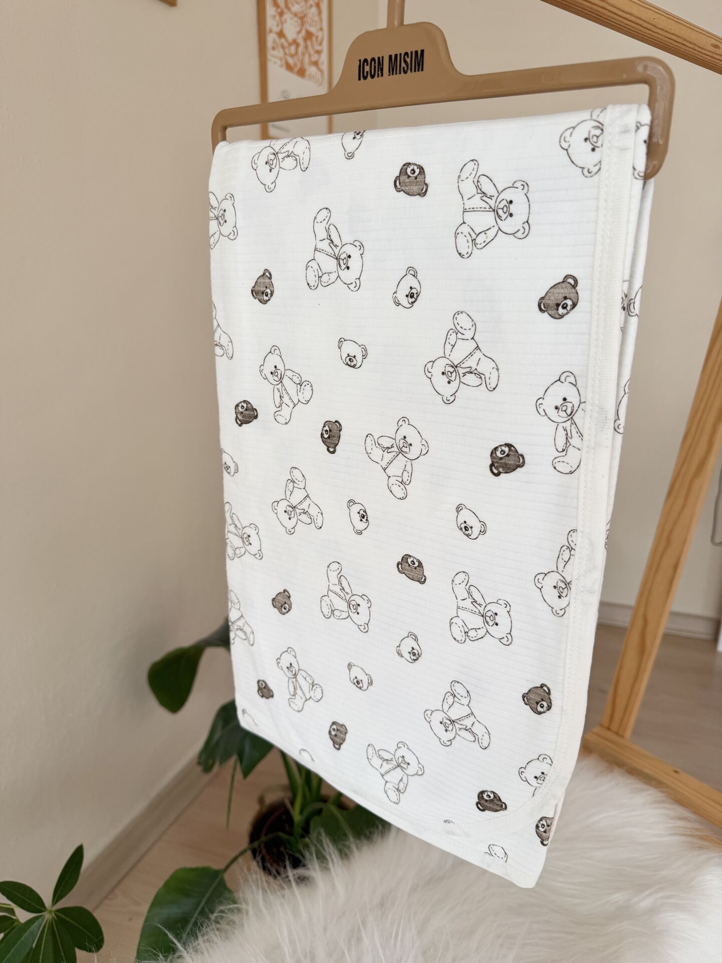 Ayıcıklı pamuklu battaniye