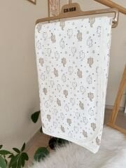 Bej filli pamuklu battaniye