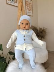 Bebe mavisi papyonlu 3’lü pratik takım