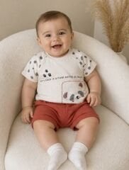 Baby panda şortlu takım