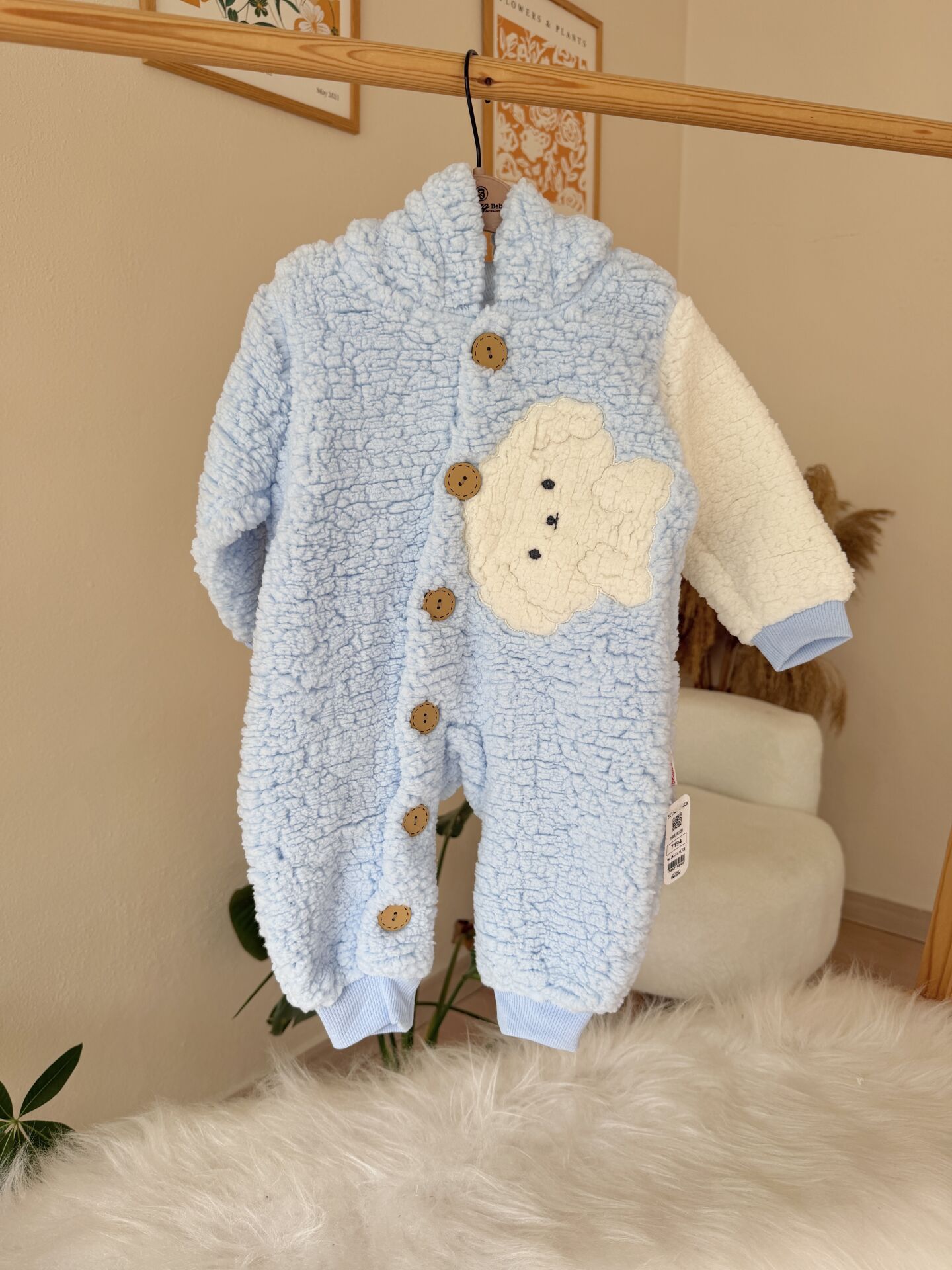 Mavi kapüşonlu Welsoft tulum