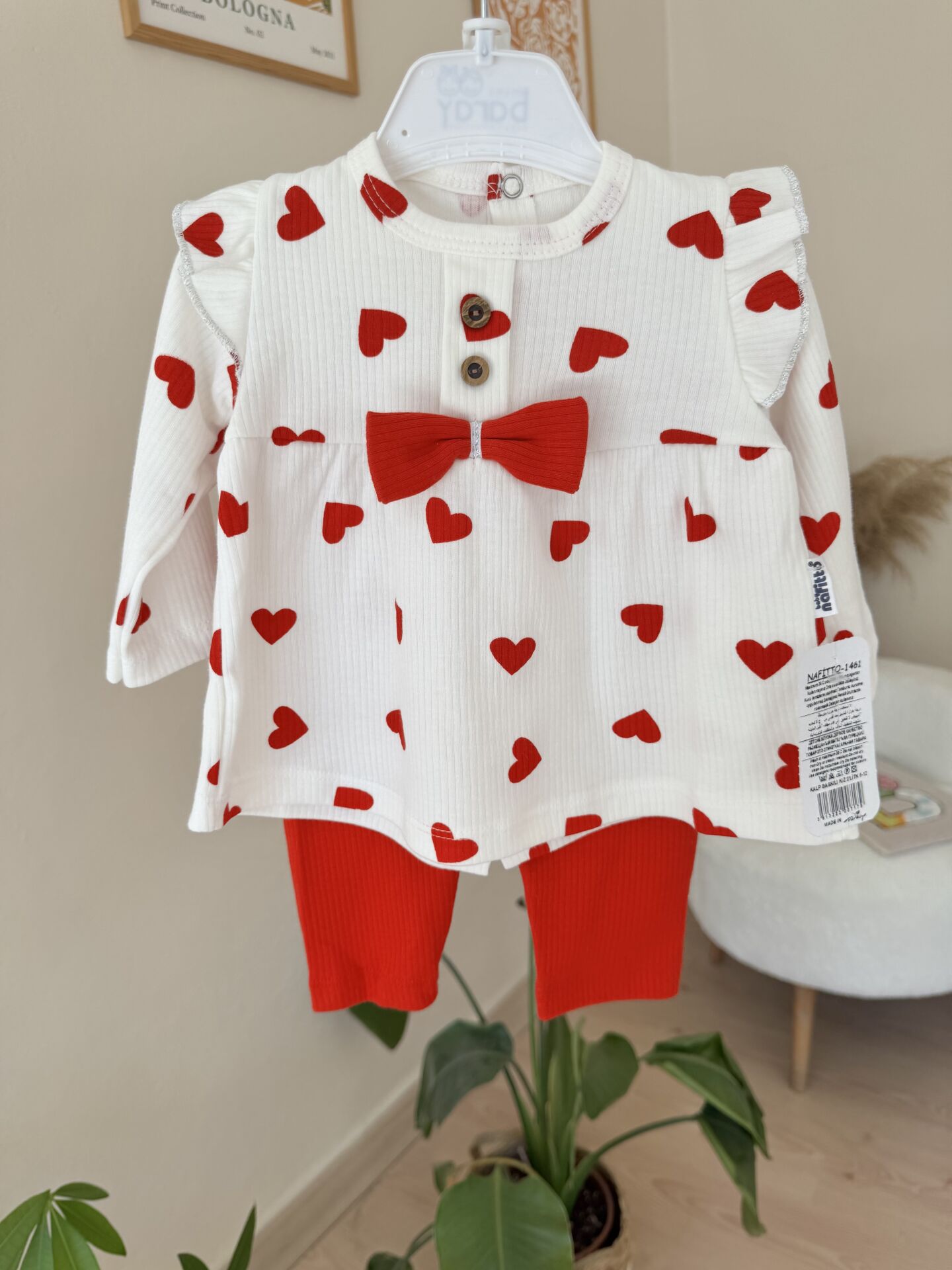 Kırmızı kalpli 2’li takım