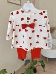 Kırmızı kalpli 2’li takım