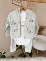 Yeşil sincaplı 3’lü takım