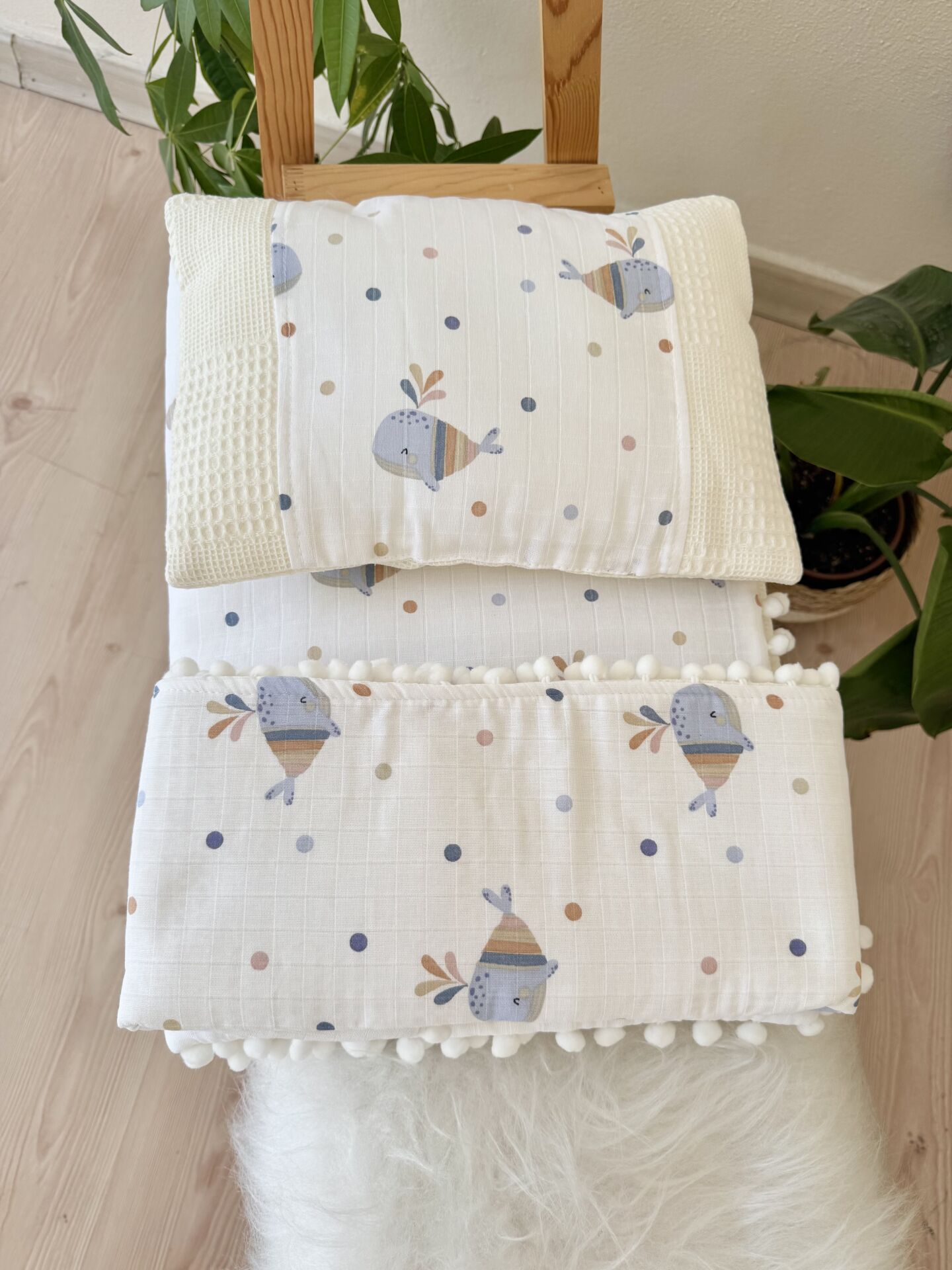 PREMİUM mavi balıklı 3’lü alt açma set