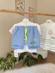 Mavi Summer müslin şortlu Takım