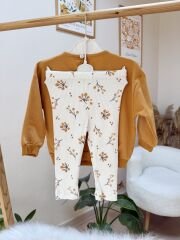 Hardal renk yaka detaylı 2’li takım