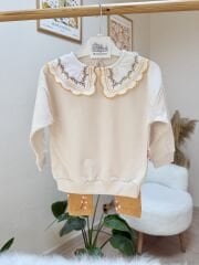 Krem renk yaka detaylı 2’li takım