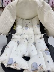 PREMİUM mavi balıklı Puset takımı