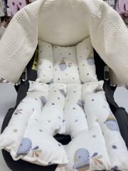 PREMİUM mavi balıklı Puset takımı