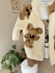 Ayıcıklı welsoft hırkalı 3’lü takım