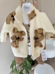 Ayıcıklı welsoft hırkalı 3’lü takım