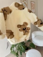 Ayıcıklı welsoft hırkalı 3’lü takım