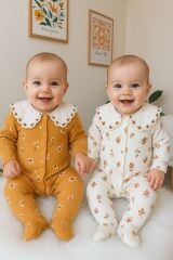 Tasarım çiçekli tulum HARDAL RENK