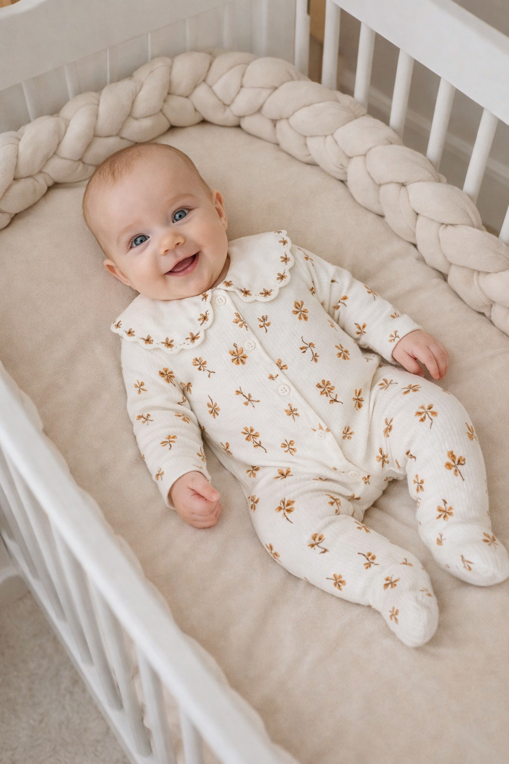 Tasarım çiçekli tulum EKRU RENK