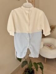 Bebe mavisi ayıcık kadife tulum