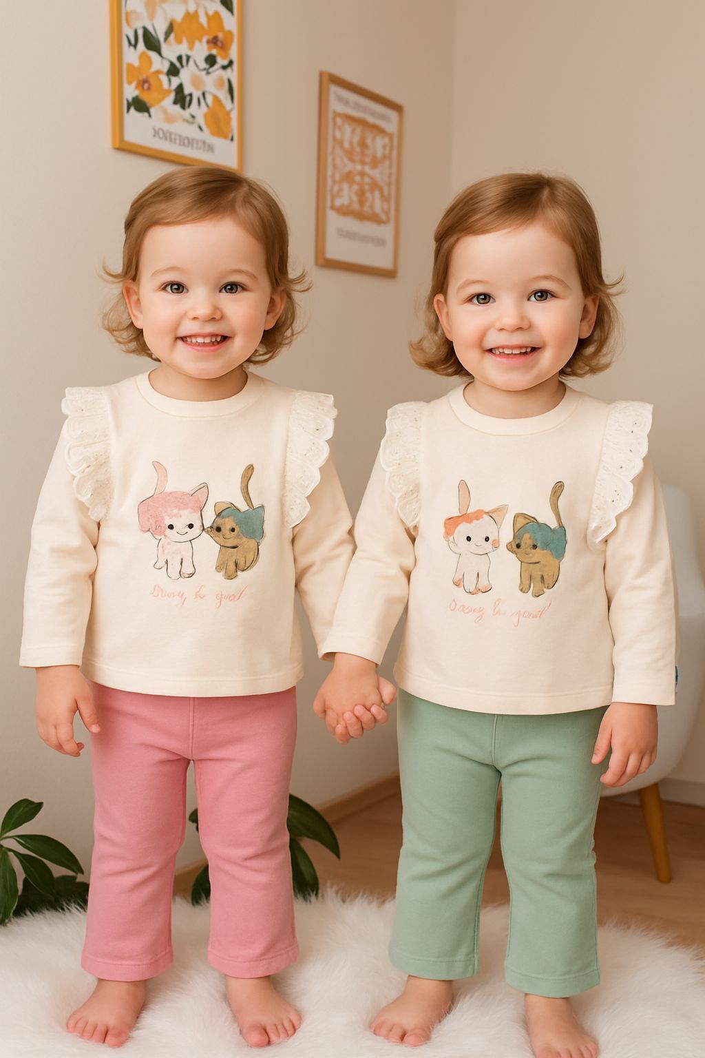 Fisto detaylı 2’li takım PEMBE