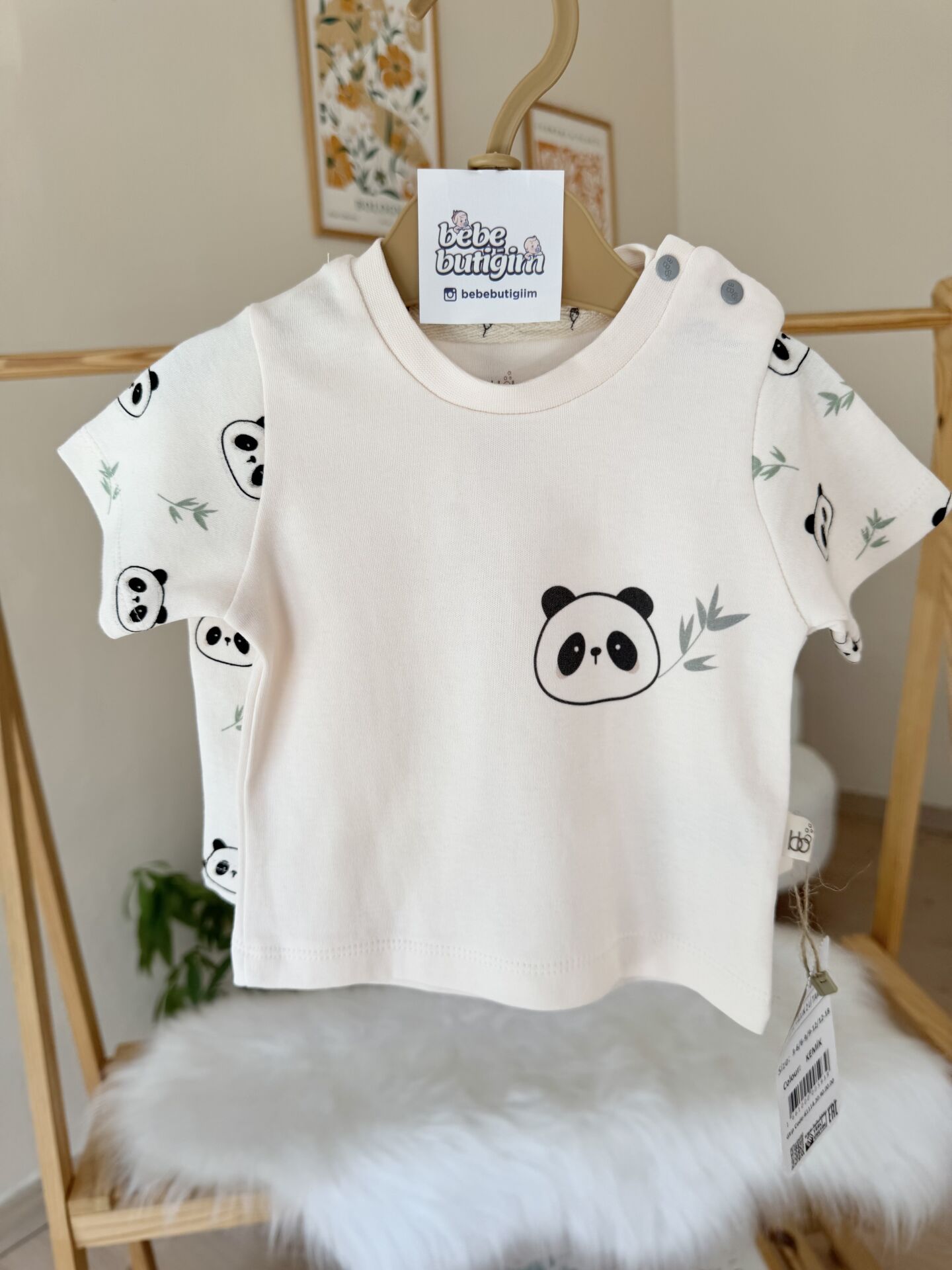 Panda şortlu takım