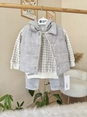 Premium gri yelekli 3’lü takım (2-3-4 YAŞ )