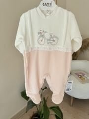 Pudra bisikletli kadife tulum