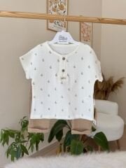 Başak detaylı müslin 2’li takım