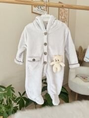 PREMİUM bej welsoft ayıcık tulum