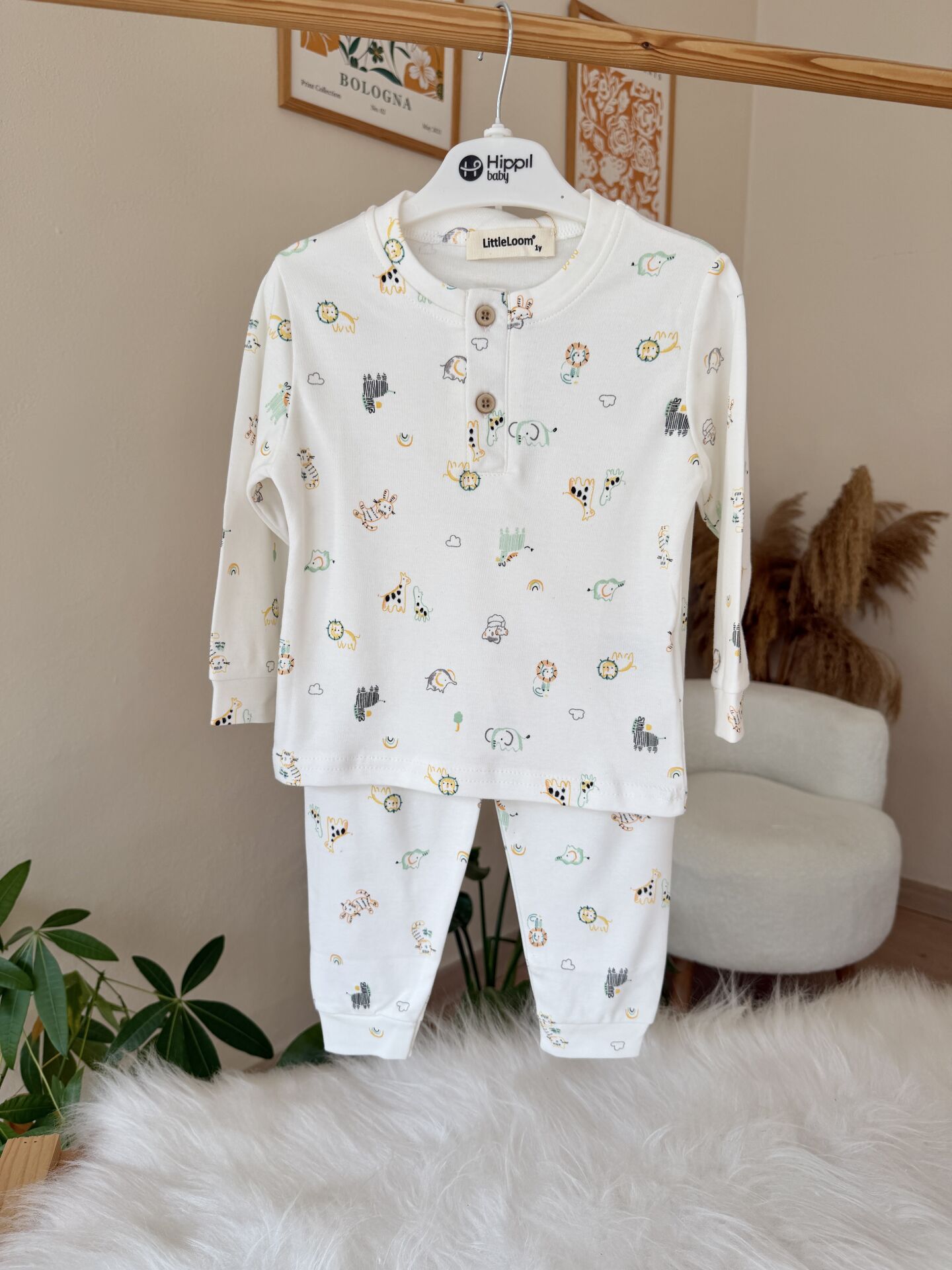 Lüx kalite zürafa aslan pijama takımı