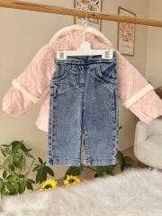 Pembe çiçek montlu 3’lü takım