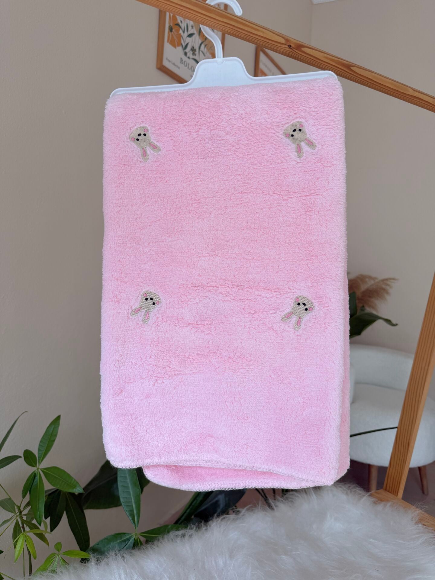 Pembe tavşan Welsoft battaniye