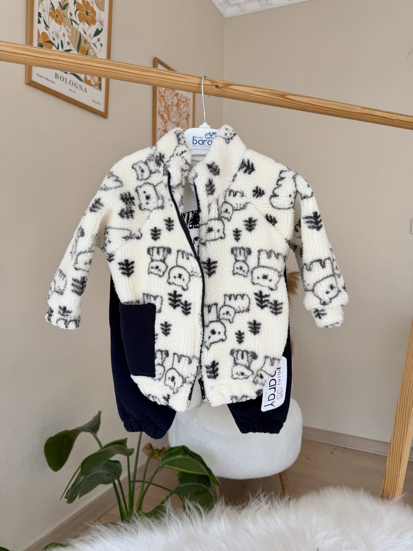 Premium lacivert Welsoft hırkalı 3’lü takım