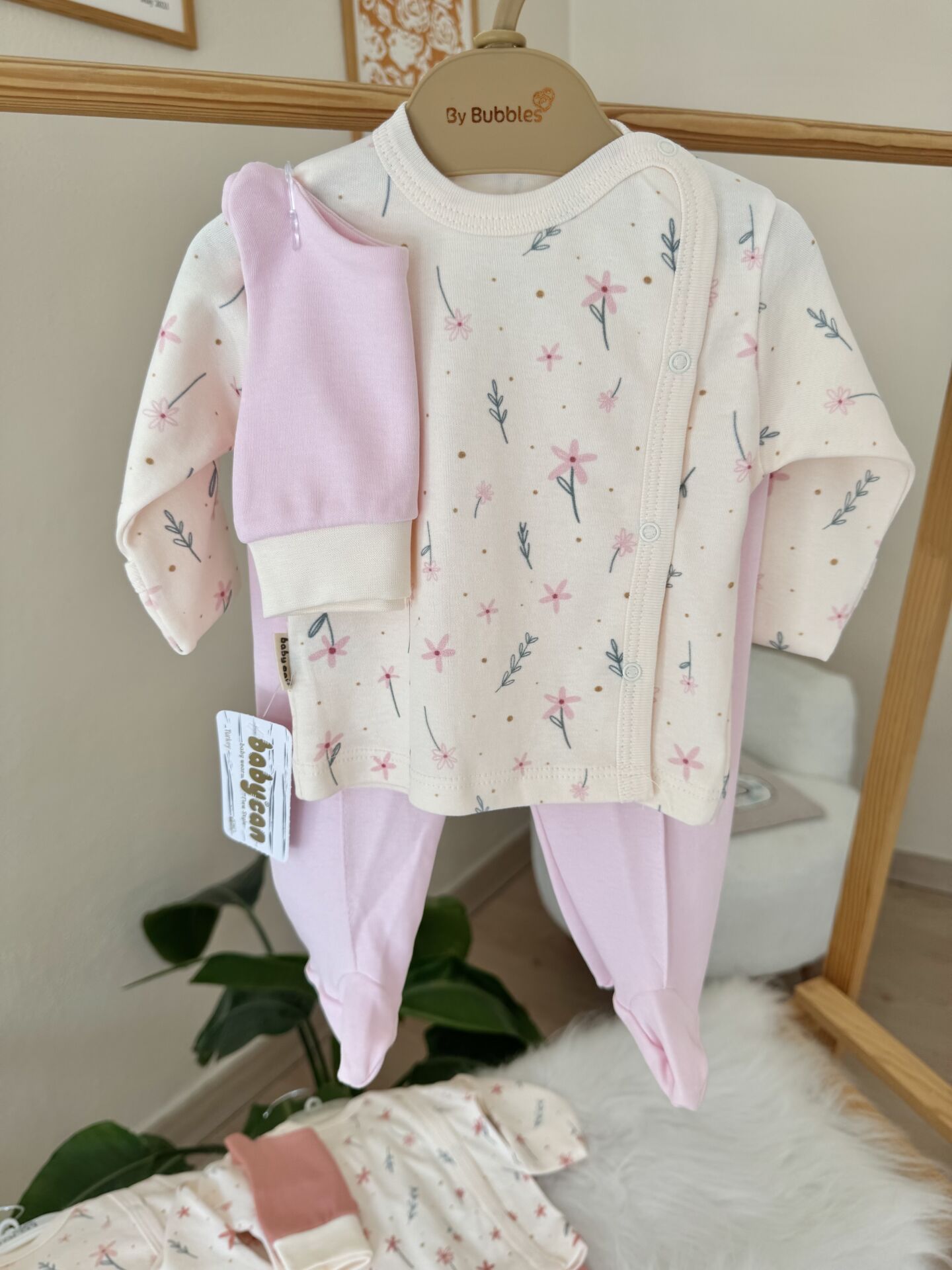 Pembe çiçek pratik takım