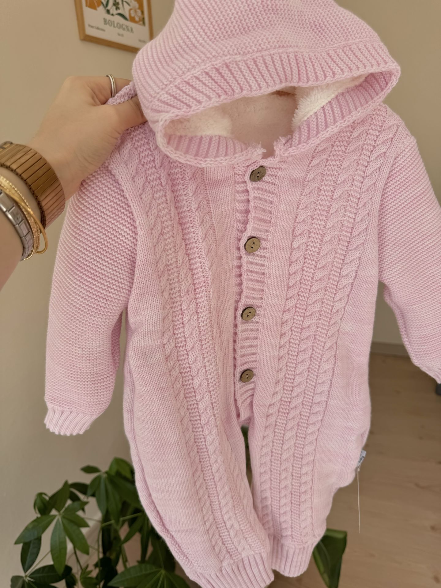 Pembe welsoft astarlı triko tulum