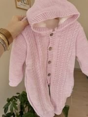 Pembe welsoft astarlı triko tulum