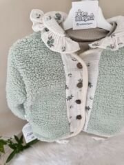 PREMİUM Çiçekli kürk hırkalı 3’lü takım