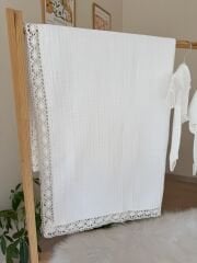 PREMİUM MÜSLİN güpürlü tulumlu 10 parça set