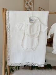 PREMİUM MÜSLİN güpürlü tulumlu 10 parça set