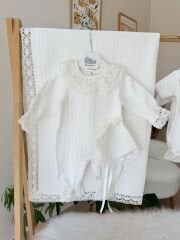 PREMİUM MÜSLİN güpürlü tulumlu 10 parça set