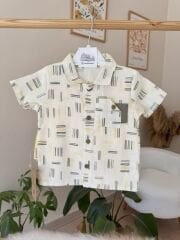 Yeşil sarı keten takım