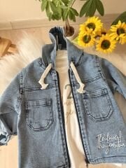 Premium kot ceketli 3’lü takım