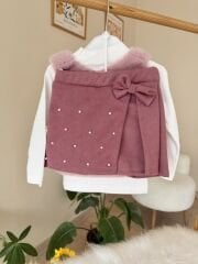 İncili şort etekli 3’lü takım