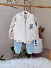 Yeşil ayıcık şişme yelekli 3’lü takım