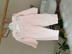 Pudra çiçek yakalı 3’lü takım