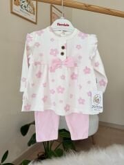 Pembe çiçekli 2’li takım