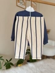 Lacivert çizgili cepli 2’li takım