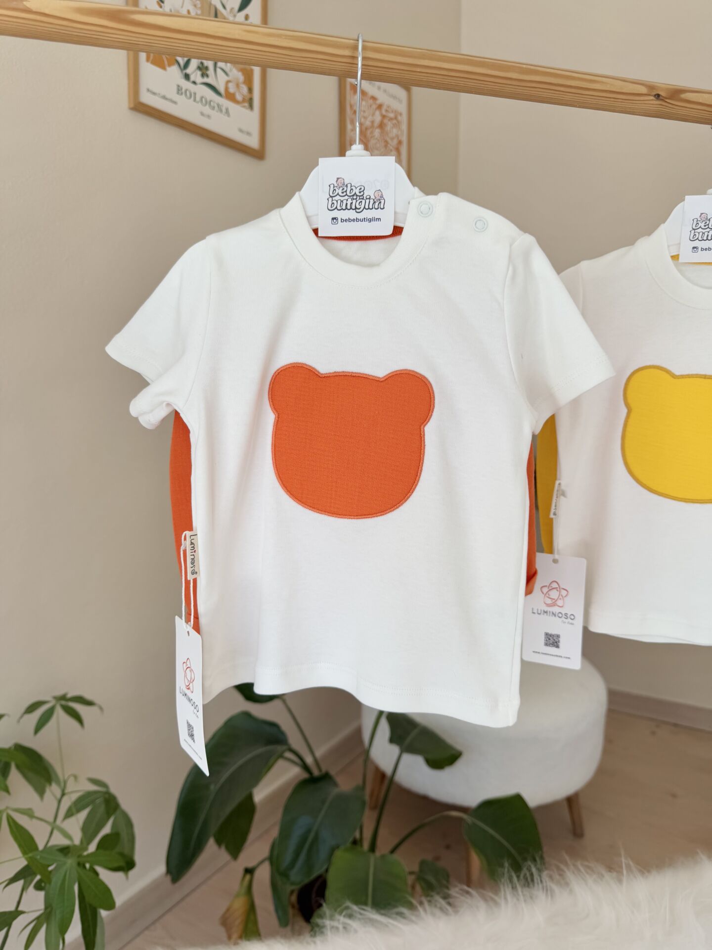 Turuncu bear keten şortlu takım