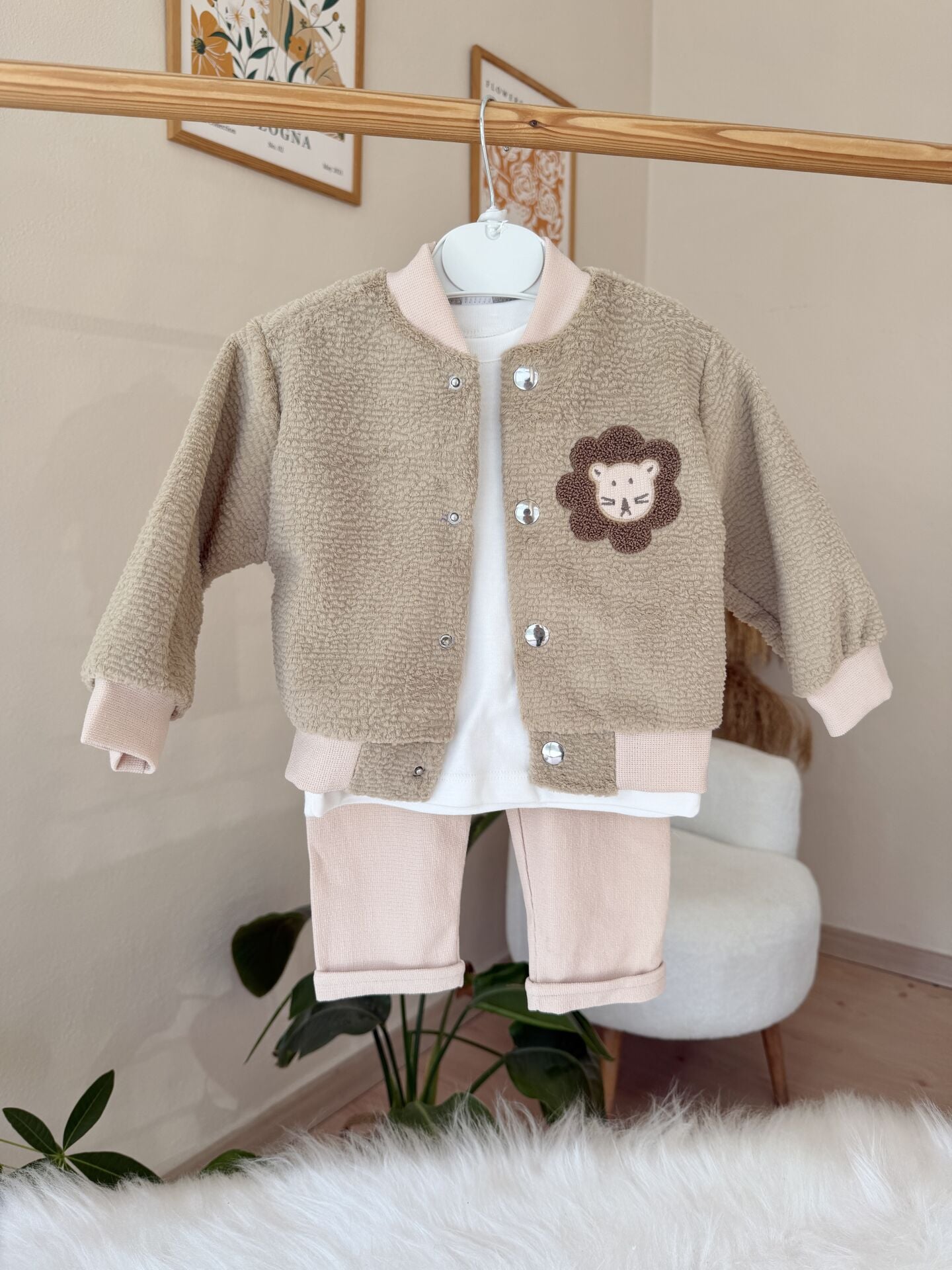 Aslan bomber ceketli 3’lü takım