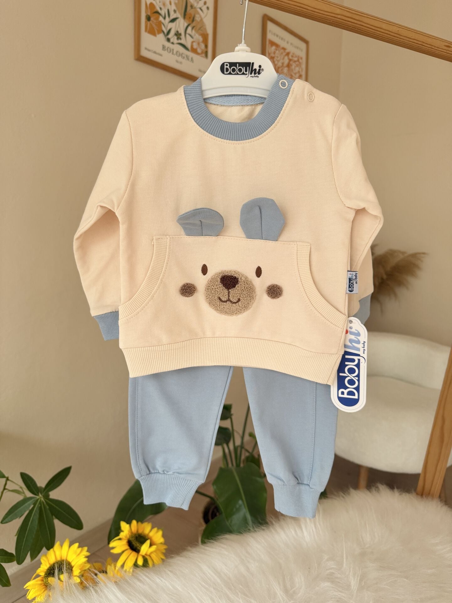 Mavi kulaklı ayıcık 2’li takım